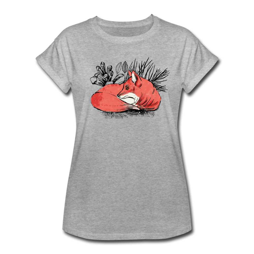 Frauen Oversize T-Shirt - "Ruhender Fuchs" - Hinter dem Mond