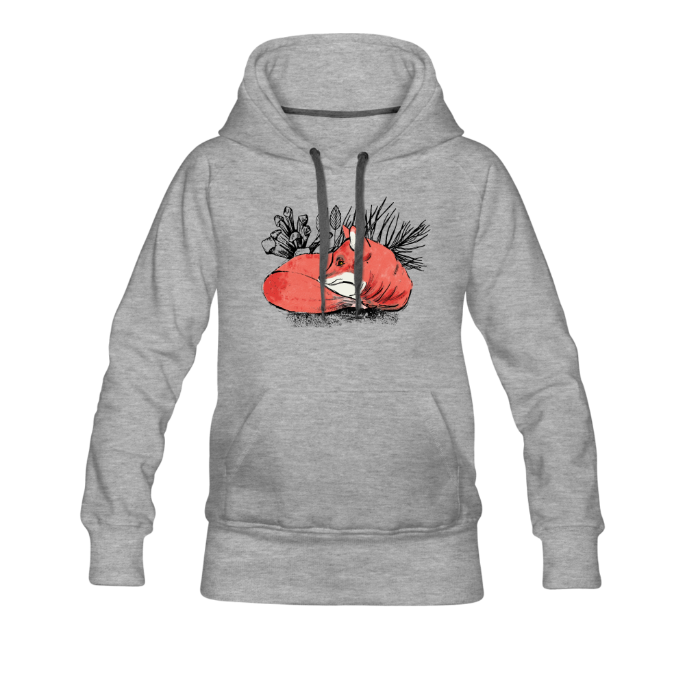 Frauen Premium Hoodie - "Ruhender Fuchs" - Hinter dem Mond