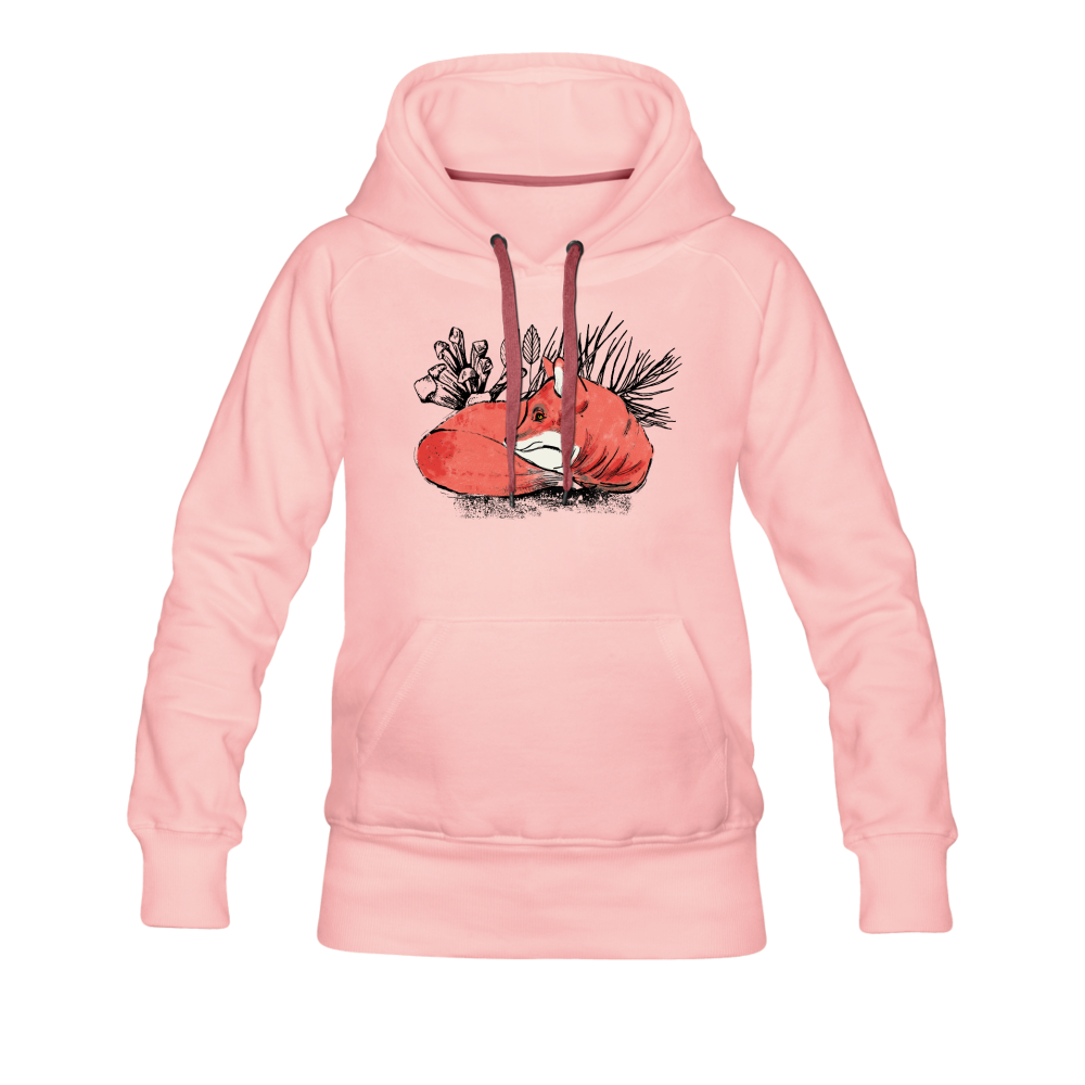 Frauen Premium Hoodie - "Ruhender Fuchs" - Hinter dem Mond