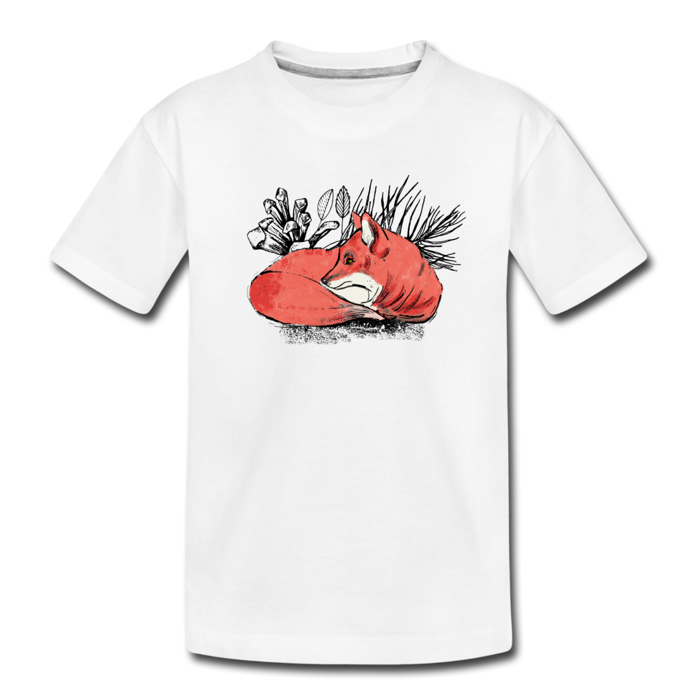 Teenager Premium T-Shirt - "Ruhender Fuchs" - Hinter dem Mond