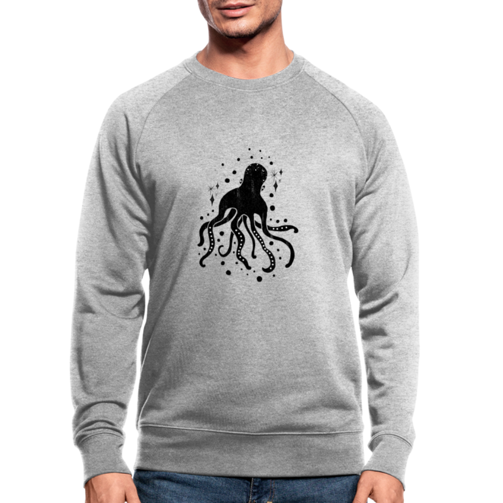 Männer Bio-Sweatshirt "Sternen-Oktopus" - Grau meliert