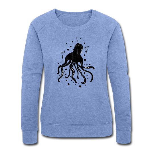 Frauen Bio-Sweatshirt "Sternen-Oktopus" - Hinter dem Mond