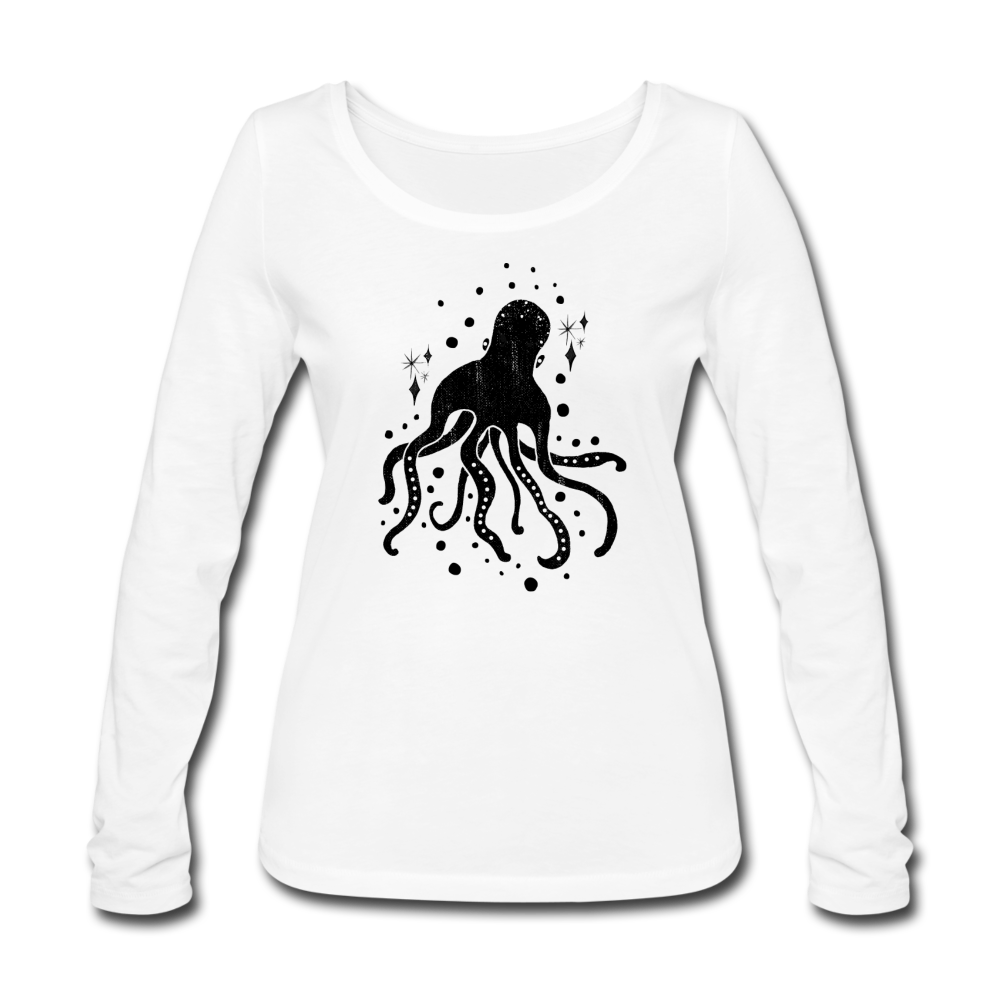 Frauen Bio-Langarmshirt "Sternen-Oktopus" - Hinter dem Mond