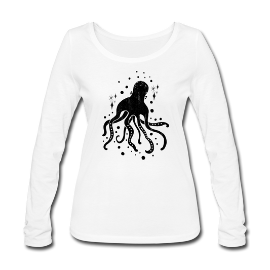 Frauen Bio-Langarmshirt "Sternen-Oktopus" - Hinter dem Mond