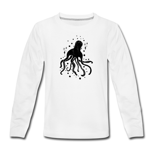 Teenager Premium Langarmshirt- "Sternen-Oktopus" - Hinter dem Mond