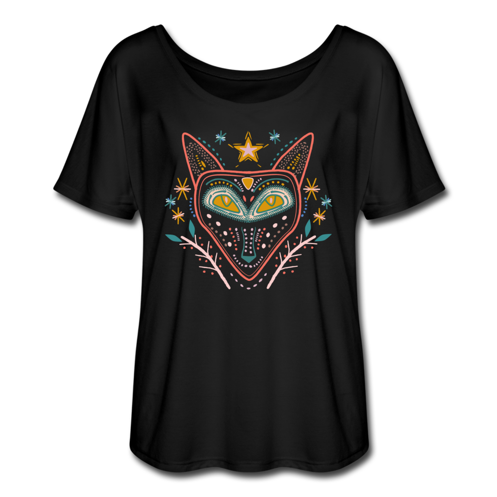 Frauen T-Shirt mit Fledermausärmeln "Nachtfuchs" - Hinter dem Mond