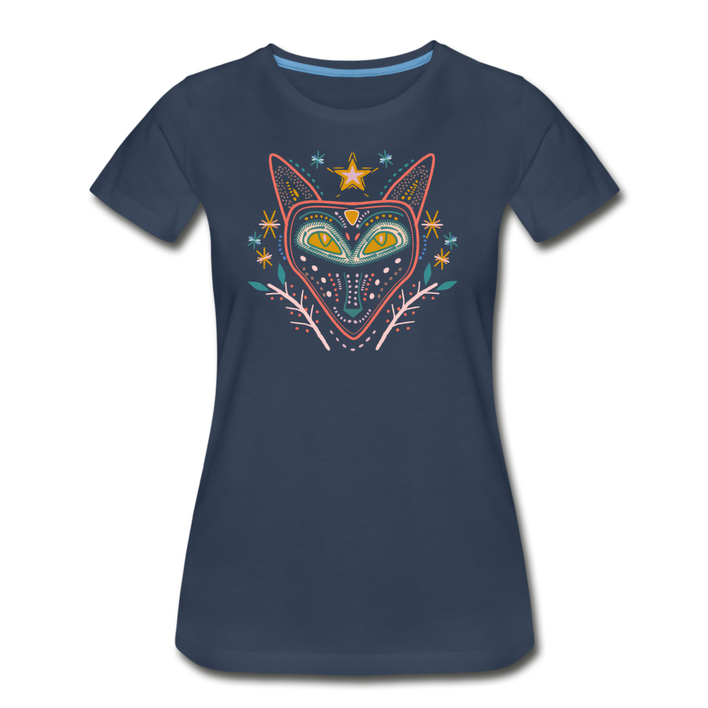 Frauen Premium Bio T-Shirt "Nachtfuchs" - Hinter dem Mond