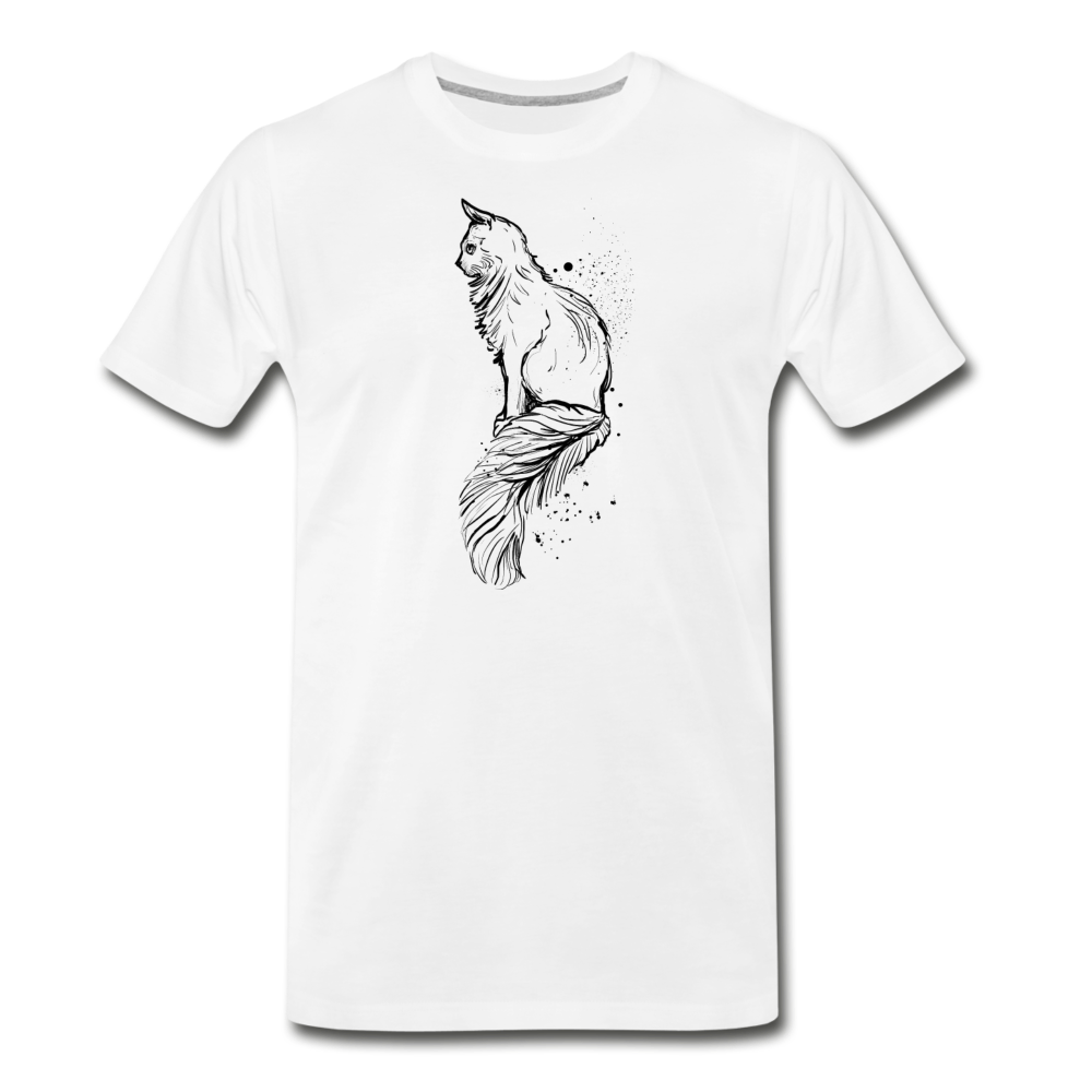 Männer Premium Bio T-Shirt "Elegante Katze" - Hinter dem Mond