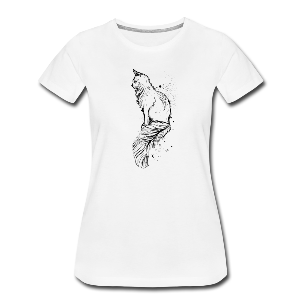 Frauen Premium T-Shirt "Elegante Katze" - Hinter dem Mond