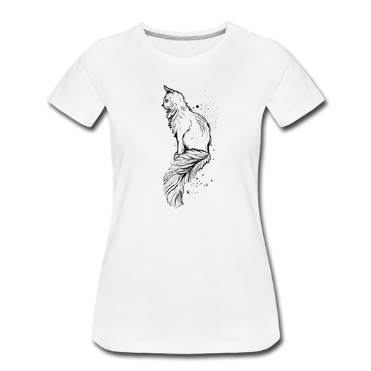 Frauen Premium T-Shirt "Elegante Katze" - Hinter dem Mond