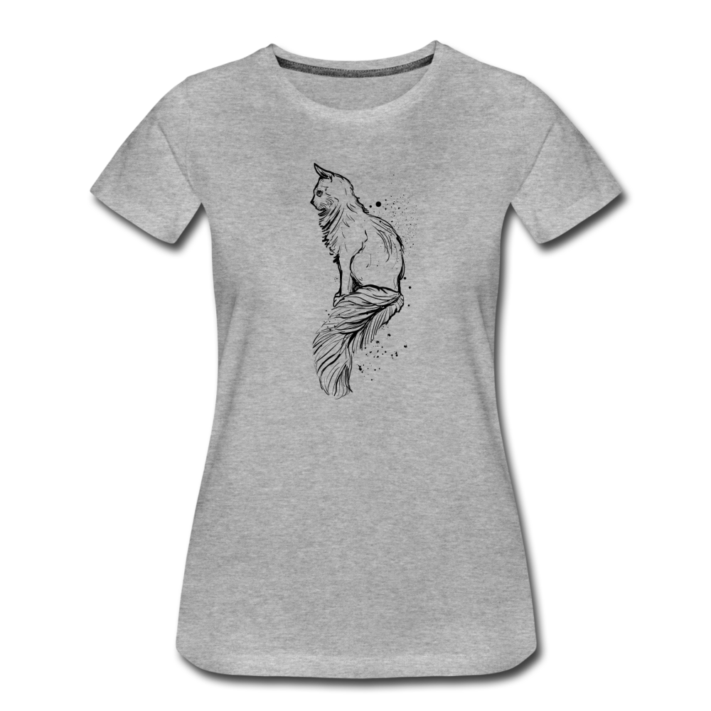 Frauen Premium T-Shirt "Elegante Katze" - Hinter dem Mond