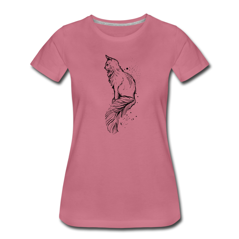 Frauen Premium T-Shirt "Elegante Katze" - Hinter dem Mond