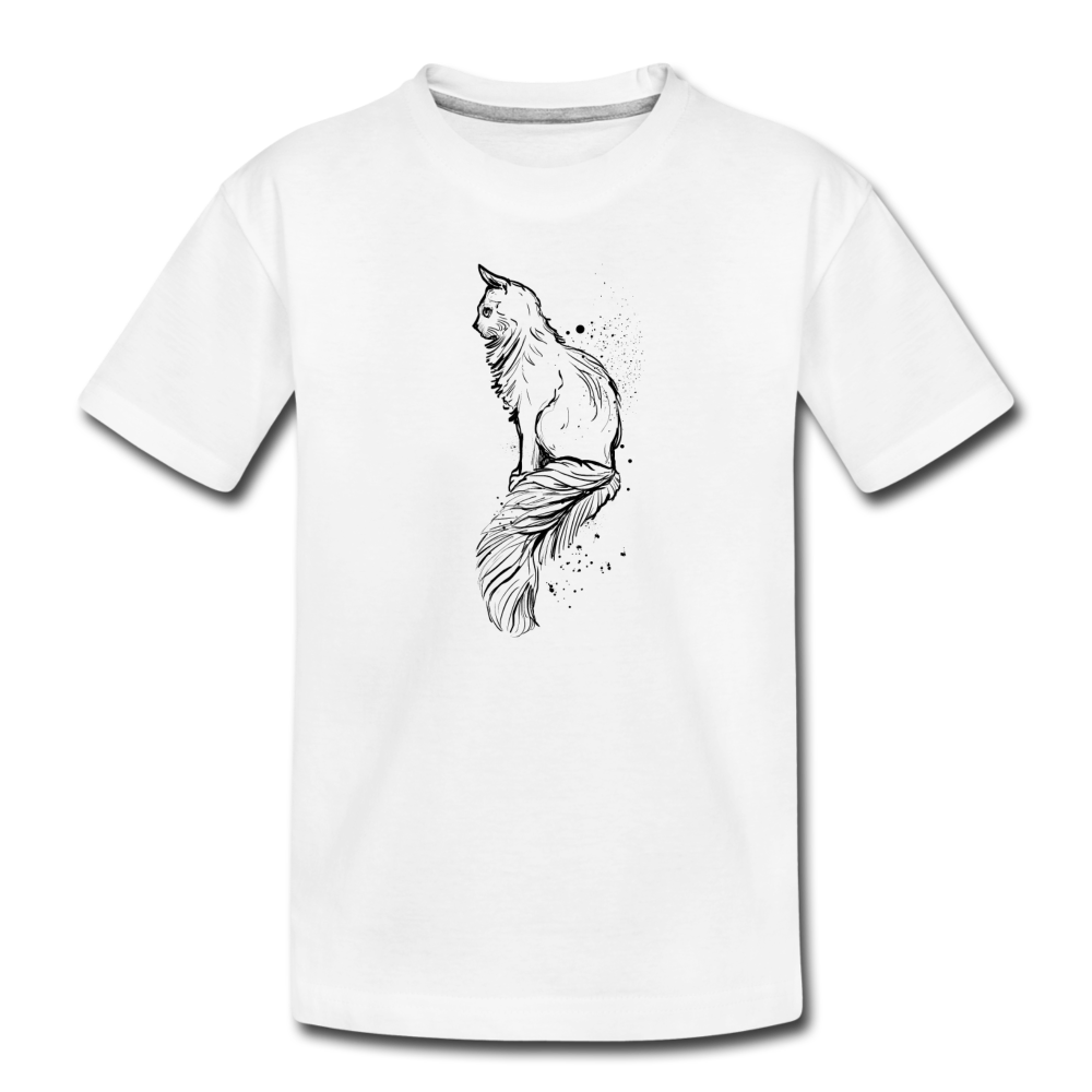 Kinder Premium Bio T-Shirt "Elegante Katze" - Hinter dem Mond