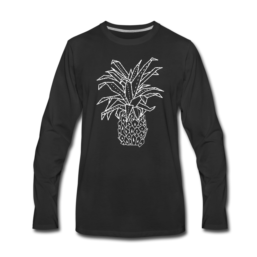 Männer Premium Langarmshirt "Grafische Ananas" - Hinter dem Mond