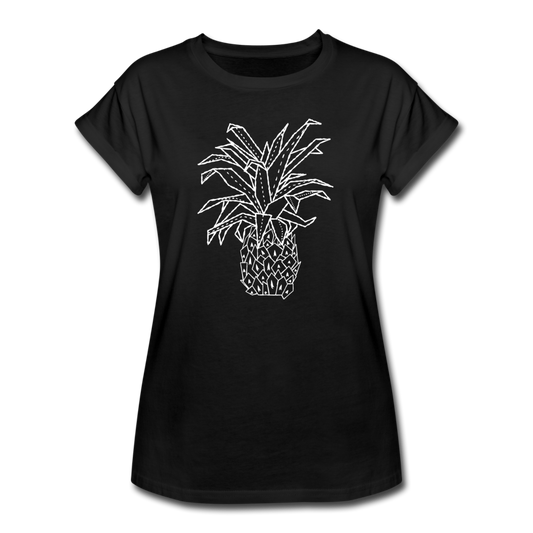 Frauen Oversize T-Shirt - "Grafische Ananas" - Hinter dem Mond