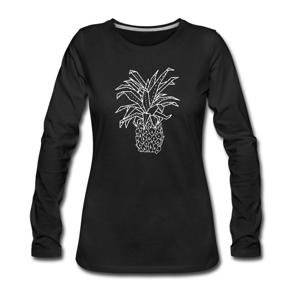 Frauen Premium Langarmshirt "Grafische Ananas" - Hinter dem Mond