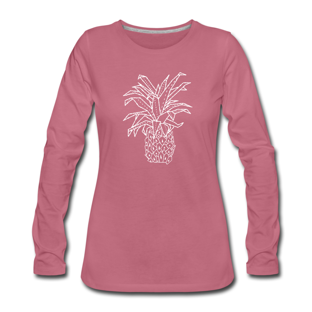 Frauen Premium Langarmshirt "Grafische Ananas" - Hinter dem Mond