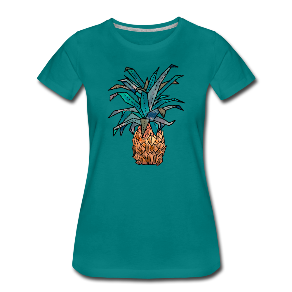 Frauen Premium T-Shirt "Ananas Bronze" - Hinter dem Mond