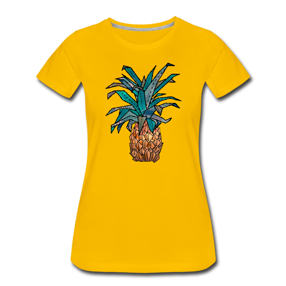 Frauen Premium T-Shirt "Ananas Bronze" - Hinter dem Mond