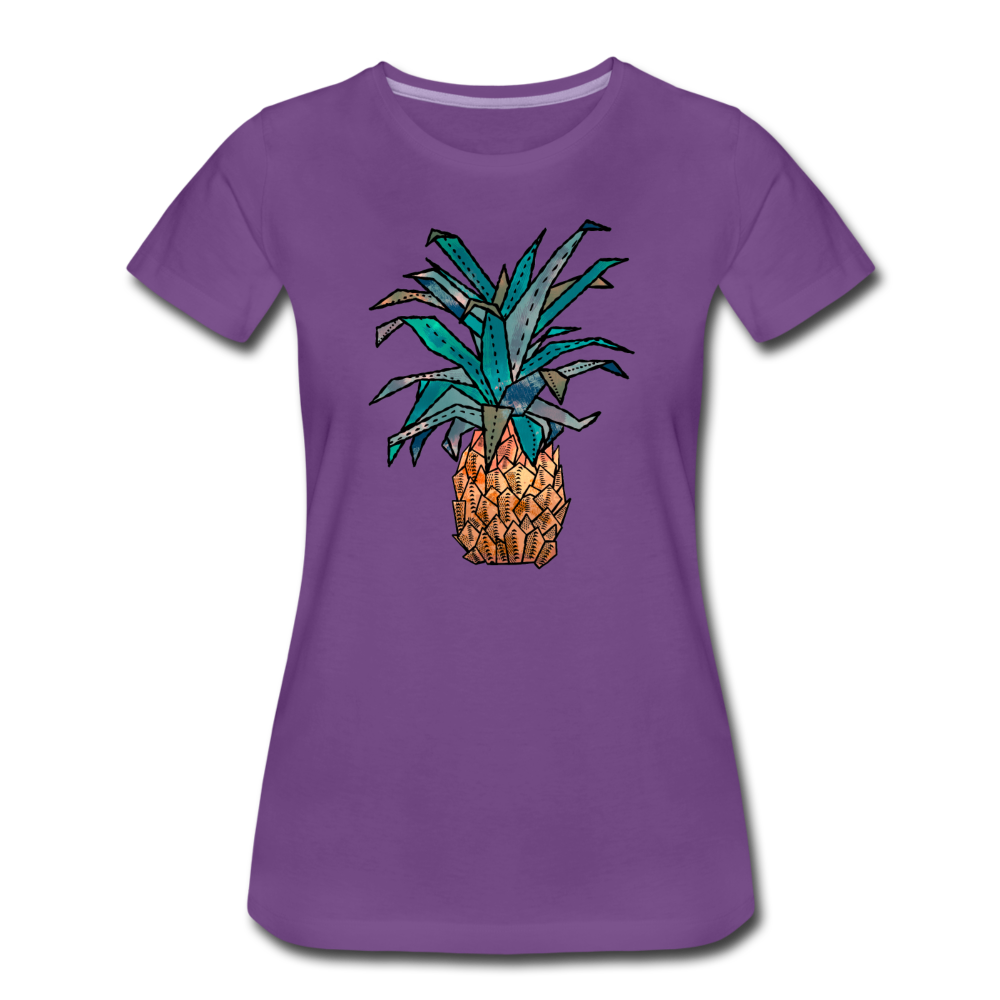Frauen Premium T-Shirt "Ananas Bronze" - Hinter dem Mond