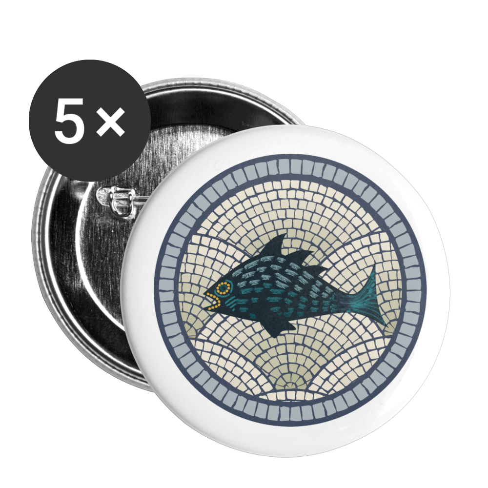 Buttons groß 56 mm (5er Pack) - "Meeresmosaik" - Hinter dem Mond