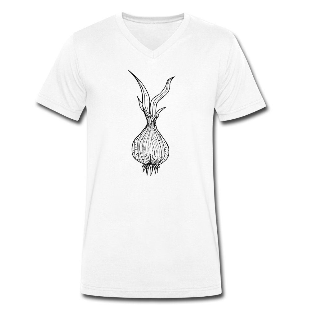 Männer Bio-T-Shirt mit V-Ausschnitt "Doodle Zwiebel" - Hinter dem Mond