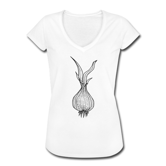 Frauen Vintage T-Shirt "Doodle Zwiebel" - Hinter dem Mond