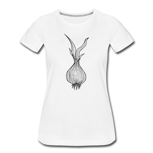Frauen Premium Bio T-Shirt "Doodle Zwiebel" - Hinter dem Mond