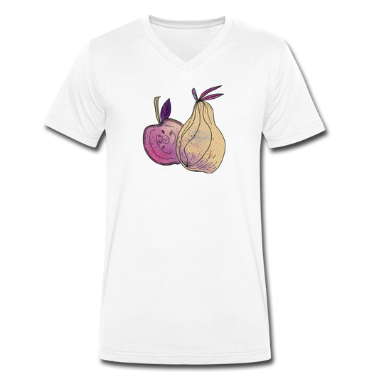 Männer Bio-T-Shirt mit V-Ausschnitt "Herbstliche Früchte" - Hinter dem Mond