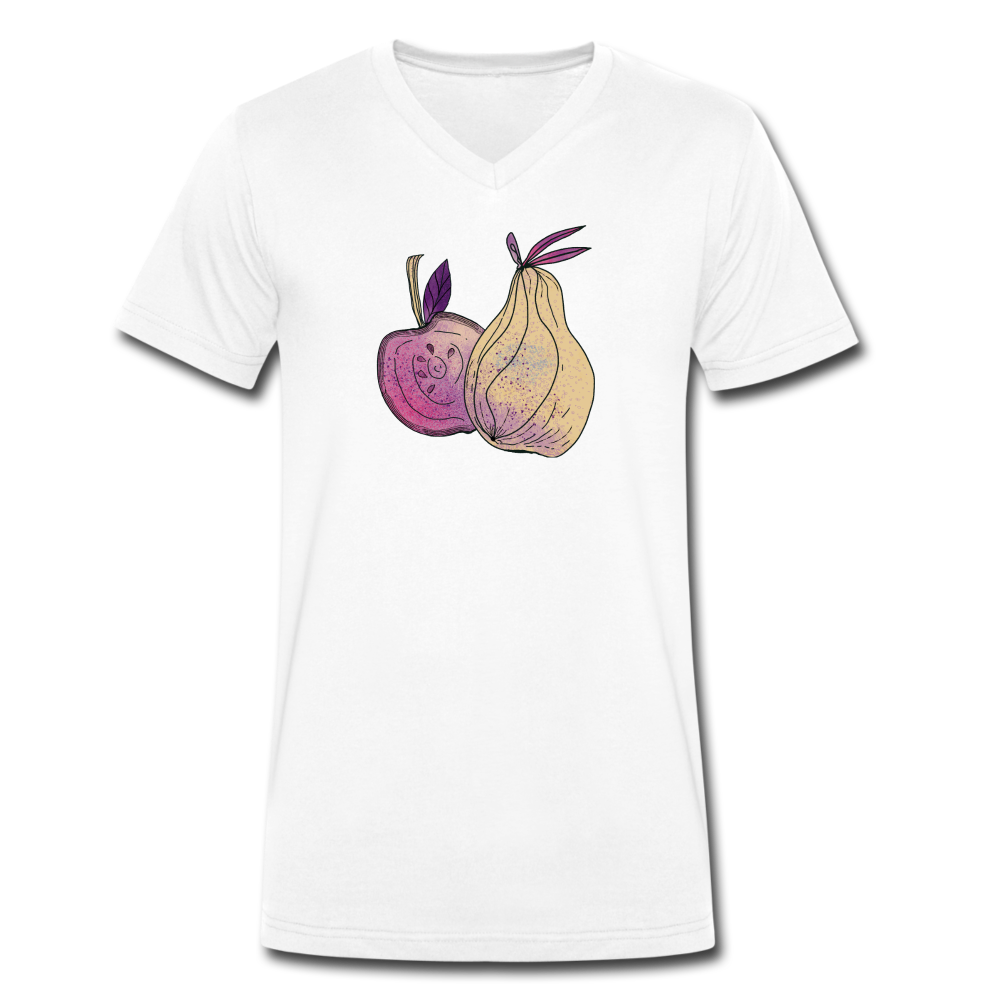 Männer Bio-T-Shirt mit V-Ausschnitt "Herbstliche Früchte" - Hinter dem Mond