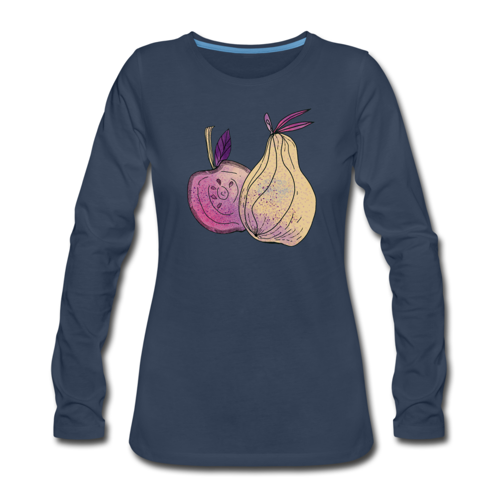 Frauen Premium Langarmshirt - "Herbstliche Früchte" - Hinter dem Mond