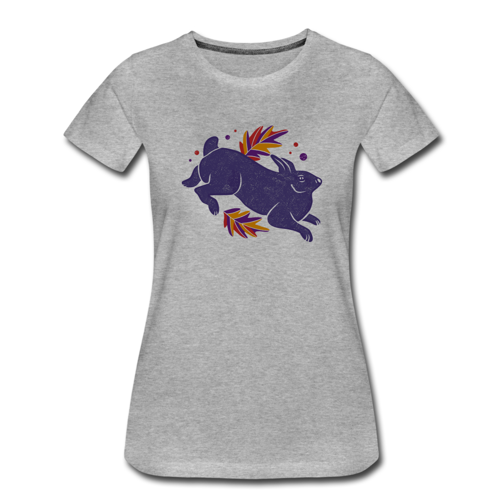 Frauen Premium T-Shirt "Hase im Laub" - Hinter dem Mond