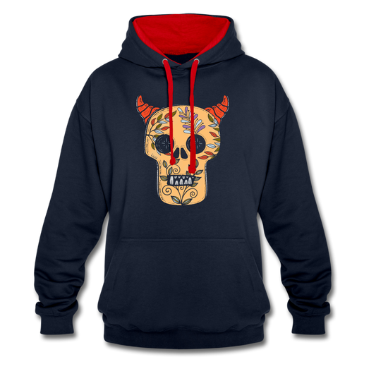 Kontrast-Hoodie "Teufelsschädel" - Hinter dem Mond