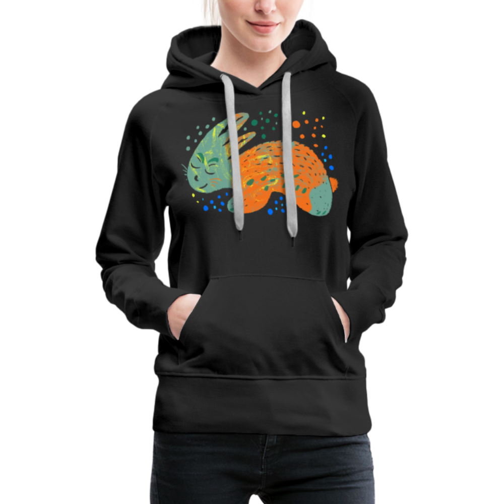 Frauen Premium Hoodie "Buntes Kaninchen" - Hinter dem Mond