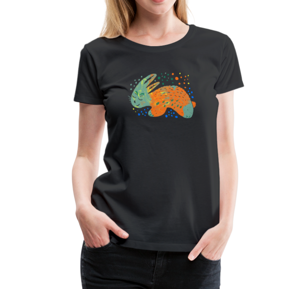 Frauen Premium T-Shirt "Buntes Kaninchen" - Hinter dem Mond