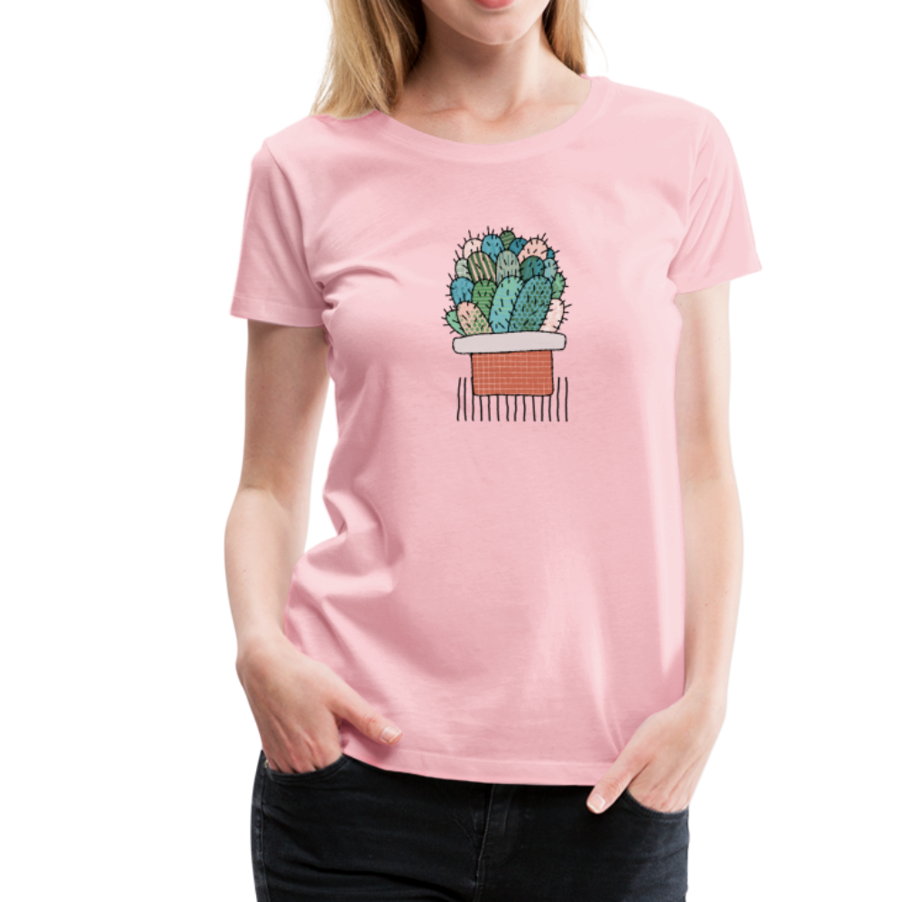 Frauen Premium T-Shirt "Kaktus in Terracotta" - Hinter dem Mond