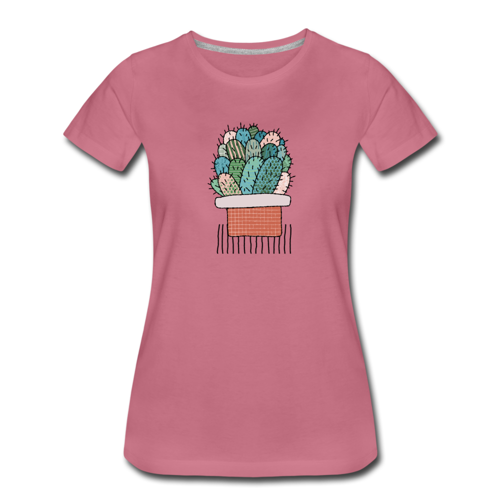 Frauen Premium T-Shirt "Kaktus in Terracotta" - Hinter dem Mond