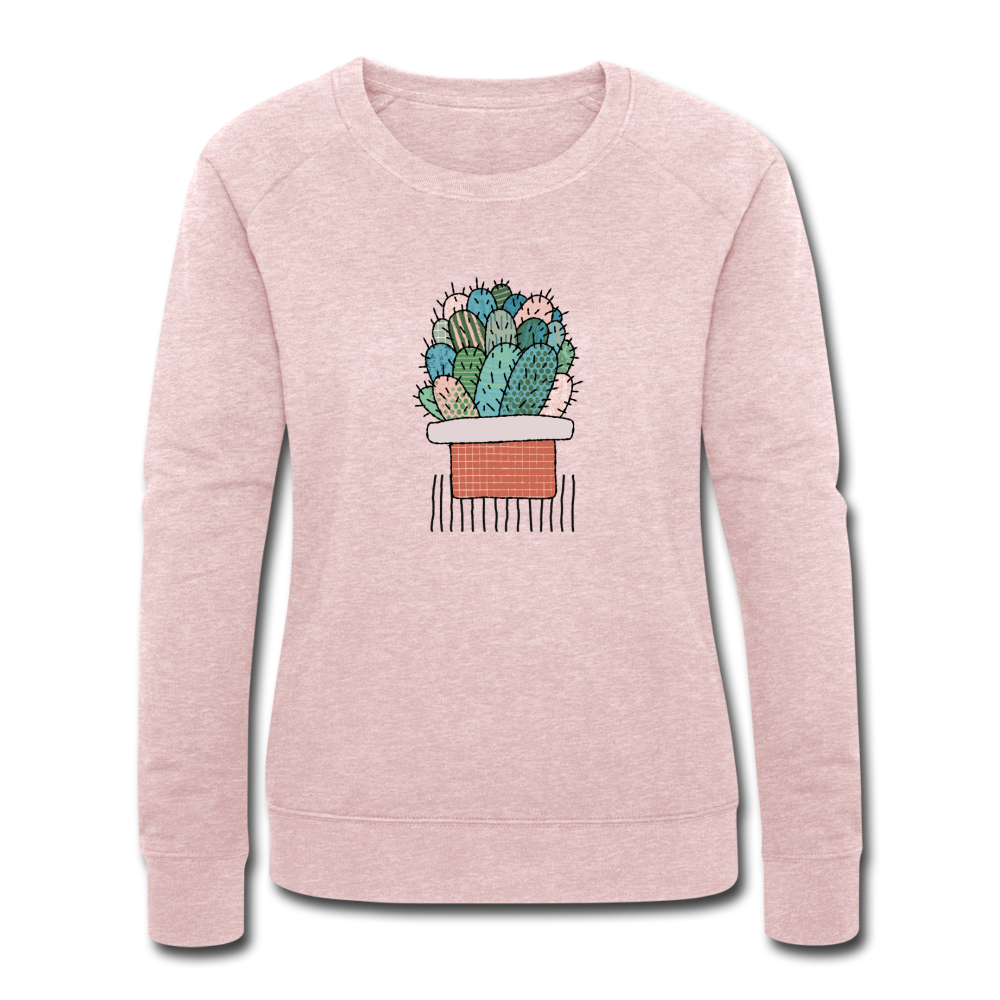 Frauen Bio-Sweatshirt - "Kaktus in Terracotta" - Hinter dem Mond