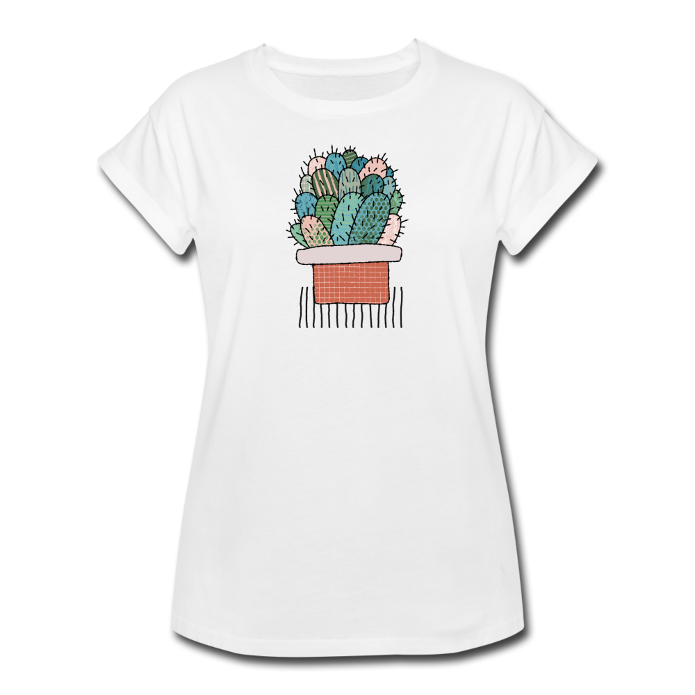 Frauen Oversize T-Shirt - "Kaktus in Terracotta" - Hinter dem Mond