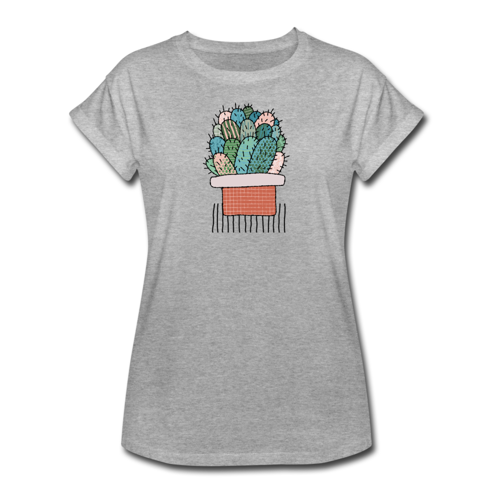 Frauen Oversize T-Shirt - "Kaktus in Terracotta" - Hinter dem Mond