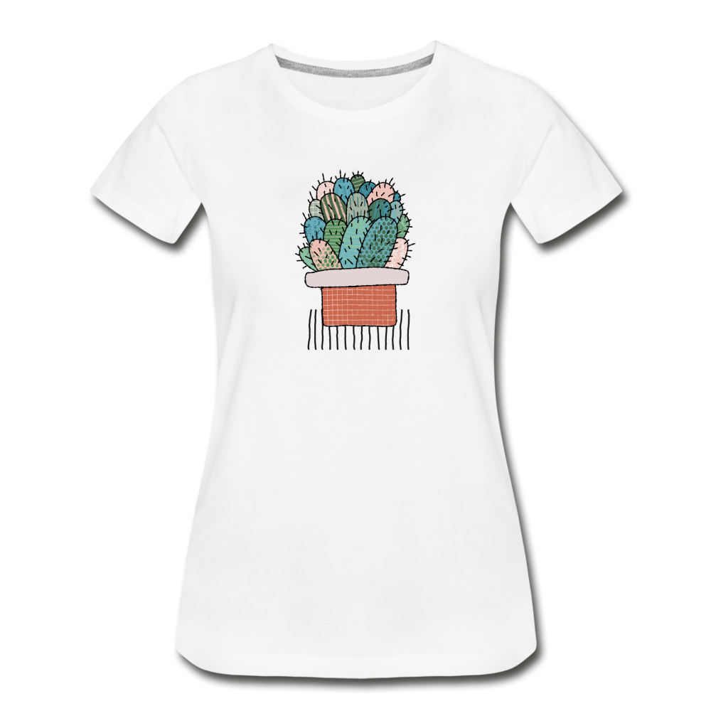 Frauen Premium Bio T-Shirt - "Kaktus in Terracotta" - Hinter dem Mond