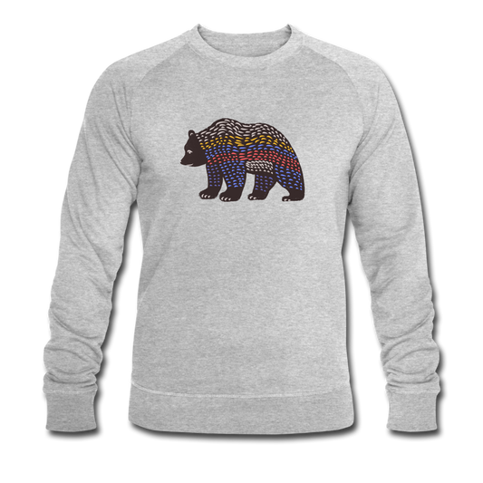 Männer Bio-Sweatshirt - "Bunter Grizzly" - Hinter dem Mond