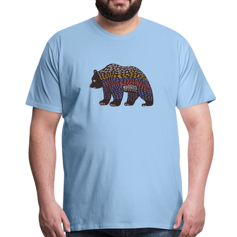 Männer Premium T-Shirt "Bunter Grizzly" - Hinter dem Mond