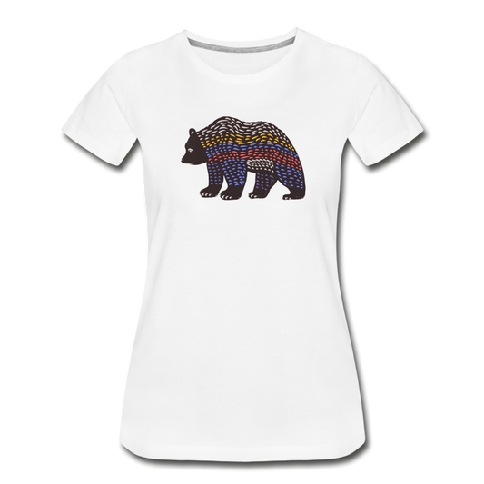 Frauen Premium Bio T-Shirt - "Bunter Grizzly" - Hinter dem Mond
