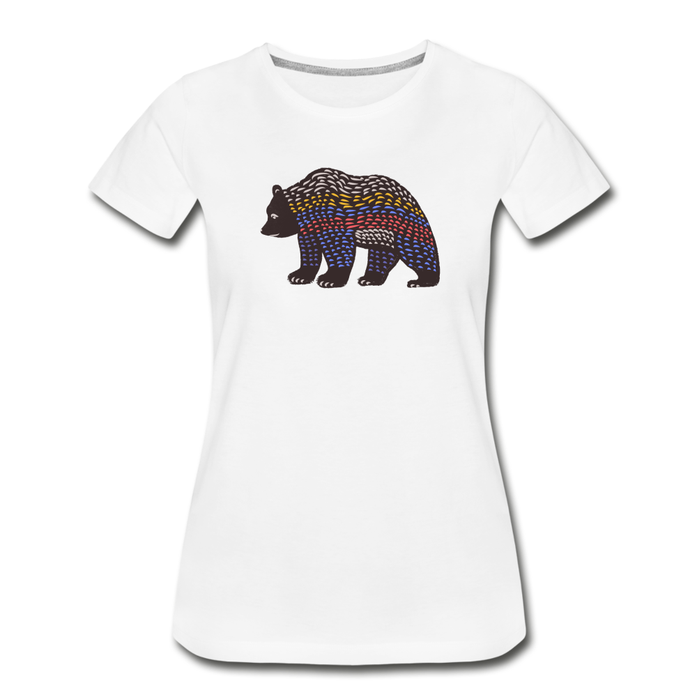 Frauen Premium Bio T-Shirt - "Bunter Grizzly" - Hinter dem Mond