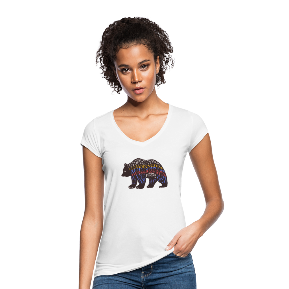Frauen Vintage T-Shirt - "Bunter Grizzly" - Hinter dem Mond