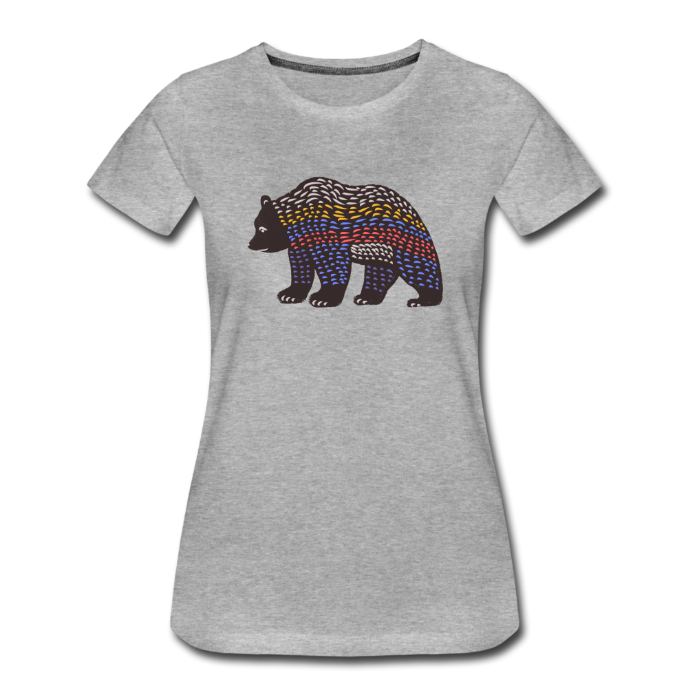 Frauen Premium T-Shirt - "Bunter Grizzly" - Hinter dem Mond