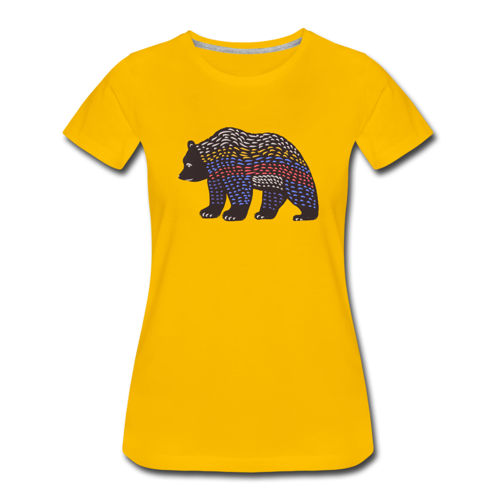 Frauen Premium T-Shirt - "Bunter Grizzly" - Hinter dem Mond