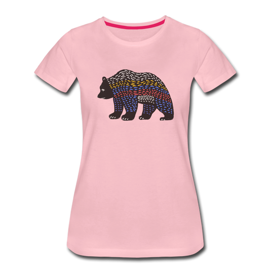 Frauen Premium T-Shirt - "Bunter Grizzly" - Hinter dem Mond