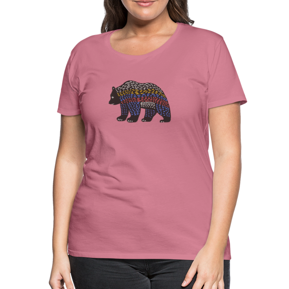 Frauen Premium T-Shirt - "Bunter Grizzly" - Hinter dem Mond